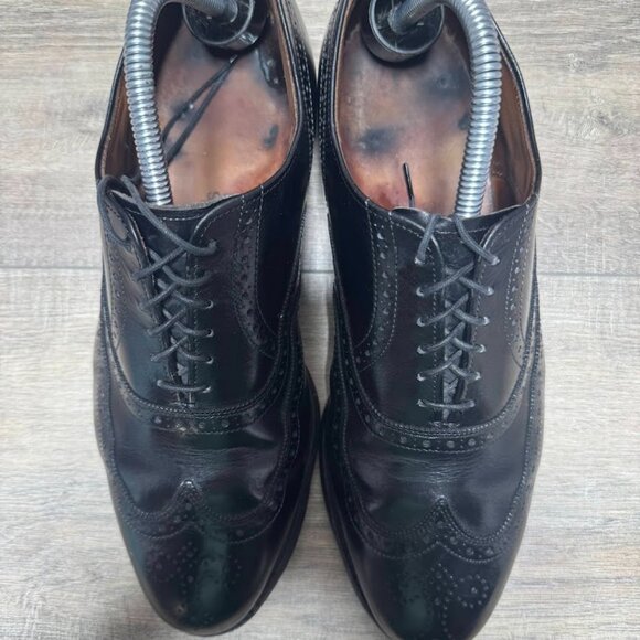 Allen Edmonds Chester Black Leather Wingtip Dress Shoes Men's Size 9 - Picture 2 of 7